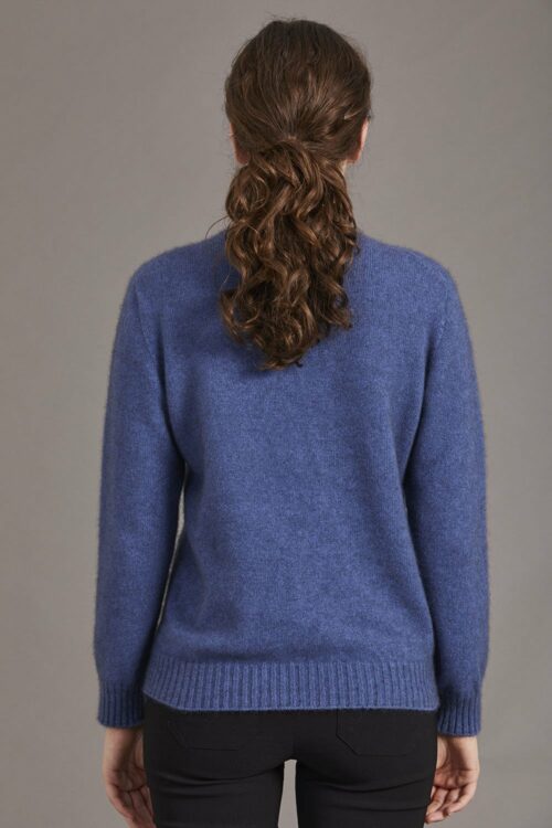 merino polo neck jersey with lace detail