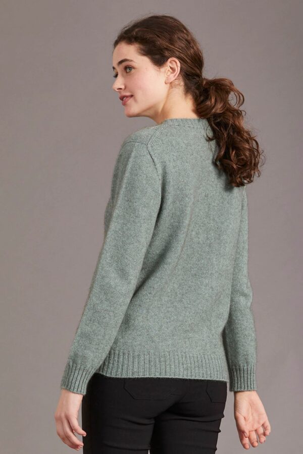 merino crew neck jersey with lace detail