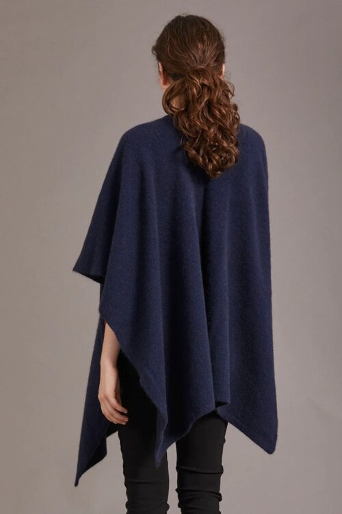 possum fur merino wool knitwear split front cape