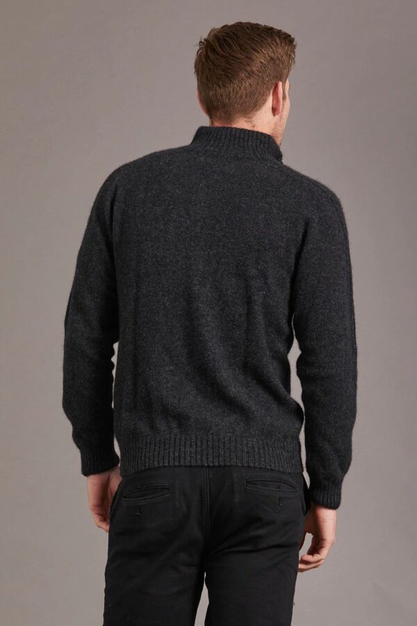 possum fur merino wool knitwear zip rib sleeve sweater