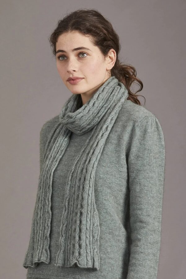 possum fur merino wool knitwear cable scarf