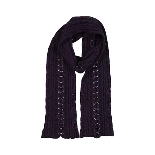 Cable scarf black hanging