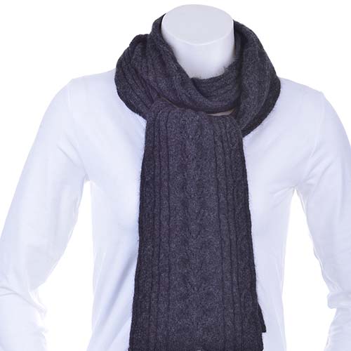 Black model cable scarf