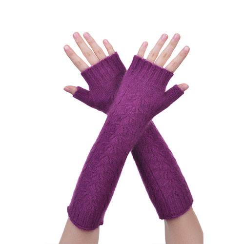 Purple long gloves