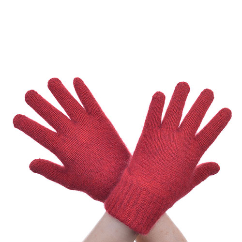 Merino gloves red