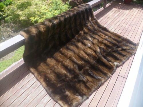 possum natural brown or grey fur super king bedspread