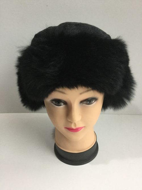 fur hat black wool trim