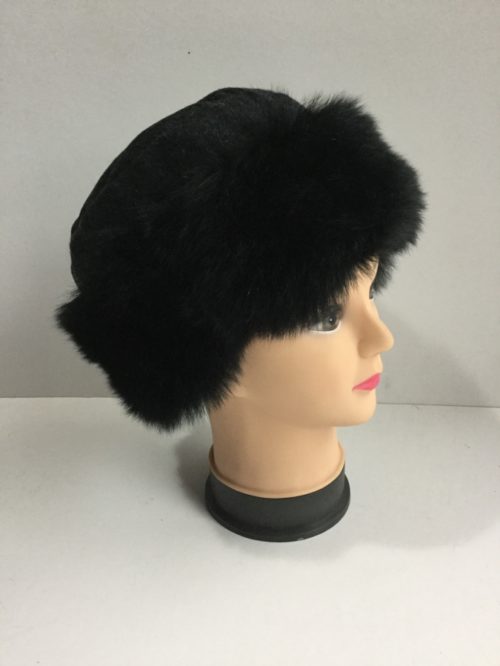 fur hat black side trim